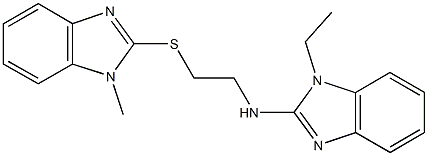 1-ethyl-N-{2-[(1-methyl-1H-benzimidazol-2-yl)sulfanyl]ethyl}-1H-benzimidazol-2-amine 结构式