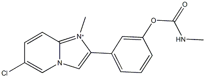 3-(6-chloro-1-methylimidazo[1,2-a]pyridin-1-ium-2-yl)phenyl methylcarbamate 结构式