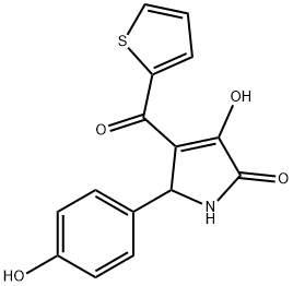 3-hydroxy-5-(4-hydroxyphenyl)-4-(2-thienylcarbonyl)-1,5-dihydro-2H-pyrrol-2-one 结构式