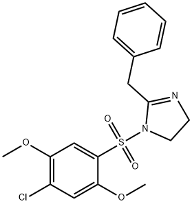 2-benzyl-1-[(4-chloro-2,5-dimethoxyphenyl)sulfonyl]-4,5-dihydro-1H-imidazole 结构式