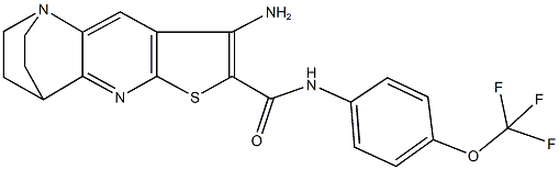 5-amino-N-[4-(trifluoromethoxy)phenyl]-7-thia-1,9-diazatetracyclo[9.2.2.0~2,10~.0~4,8~]pentadeca-2(10),3,5,8-tetraene-6-carboxamide 结构式