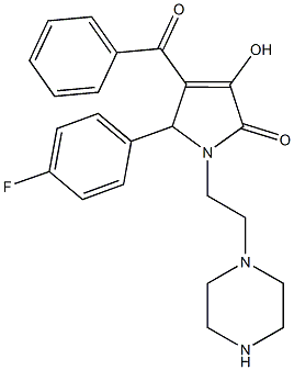 4-benzoyl-5-(4-fluorophenyl)-3-hydroxy-1-[2-(1-piperazinyl)ethyl]-1,5-dihydro-2H-pyrrol-2-one 结构式