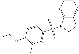 2,3-dimethyl-4-[(2-methyl-2,3-dihydro-1H-indol-1-yl)sulfonyl]phenyl ethyl ether 结构式