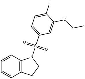 5-(2,3-dihydro-1H-indol-1-ylsulfonyl)-2-fluorophenyl ethyl ether 结构式