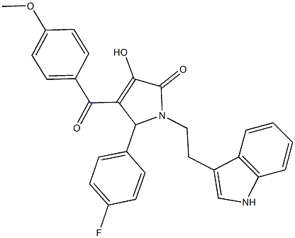 5-(4-fluorophenyl)-3-hydroxy-1-[2-(1H-indol-3-yl)ethyl]-4-(4-methoxybenzoyl)-1,5-dihydro-2H-pyrrol-2-one 结构式