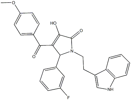 5-(3-fluorophenyl)-3-hydroxy-1-[2-(1H-indol-3-yl)ethyl]-4-(4-methoxybenzoyl)-1,5-dihydro-2H-pyrrol-2-one 结构式