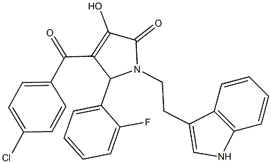 4-(4-chlorobenzoyl)-5-(2-fluorophenyl)-3-hydroxy-1-[2-(1H-indol-3-yl)ethyl]-1,5-dihydro-2H-pyrrol-2-one 结构式