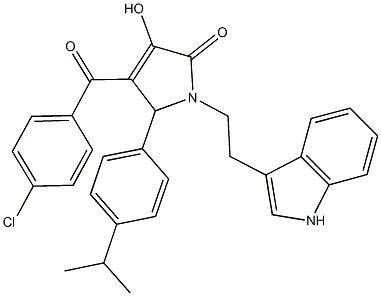 4-(4-chlorobenzoyl)-3-hydroxy-1-[2-(1H-indol-3-yl)ethyl]-5-(4-isopropylphenyl)-1,5-dihydro-2H-pyrrol-2-one 结构式