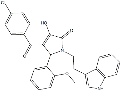 4-(4-chlorobenzoyl)-3-hydroxy-1-[2-(1H-indol-3-yl)ethyl]-5-(2-methoxyphenyl)-1,5-dihydro-2H-pyrrol-2-one 结构式