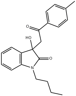 1-butyl-3-hydroxy-3-[2-(4-methylphenyl)-2-oxoethyl]-1,3-dihydro-2H-indol-2-one 结构式