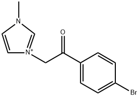 3-[2-(4-bromophenyl)-2-oxoethyl]-1-methyl-1H-imidazol-3-ium 结构式