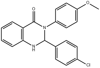 2-(4-chlorophenyl)-3-(4-methoxyphenyl)-2,3-dihydro-4(1H)-quinazolinone 结构式
