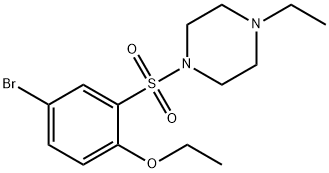 4-bromo-2-[(4-ethyl-1-piperazinyl)sulfonyl]phenyl ethyl ether 结构式