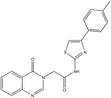 N-[4-(4-methylphenyl)-1,3-thiazol-2-yl]-2-(4-oxo-3(4H)-quinazolinyl)acetamide 结构式