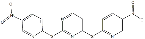 2,4-bis({5-nitro-2-pyridinyl}sulfanyl)pyrimidine 结构式