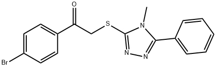 1-(4-bromophenyl)-2-[(4-methyl-5-phenyl-4H-1,2,4-triazol-3-yl)sulfanyl]ethanone 结构式