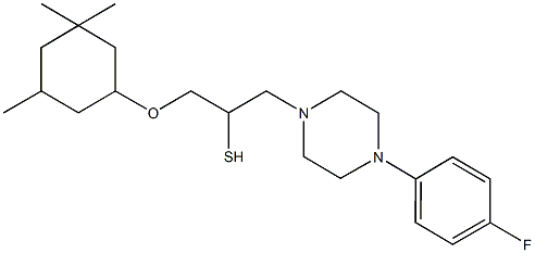 1-[4-(4-fluorophenyl)piperazin-1-yl]-3-[(3,3,5-trimethylcyclohexyl)oxy]propane-2-thiol 结构式