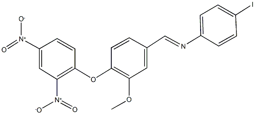 N-[4-(2,4-dinitrophenoxy)-3-methoxybenzylidene]-4-iodoaniline 结构式