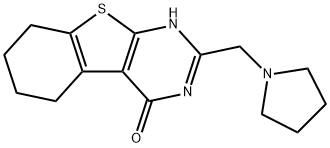 2-(1-pyrrolidinylmethyl)-5,6,7,8-tetrahydro[1]benzothieno[2,3-d]pyrimidin-4(3H)-one 结构式