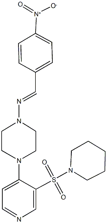 1-({4-nitrobenzylidene}amino)-4-[3-(1-piperidinylsulfonyl)-4-pyridinyl]piperazine 结构式