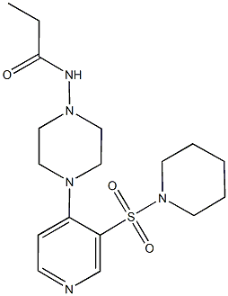 N-{4-[3-(1-piperidinylsulfonyl)-4-pyridinyl]-1-piperazinyl}propanamide 结构式