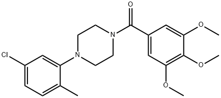 1-(5-chloro-2-methylphenyl)-4-(3,4,5-trimethoxybenzoyl)piperazine 结构式