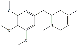 1,4-dimethyl-2-(3,4,5-trimethoxybenzyl)-1,2,3,6-tetrahydropyridine 结构式