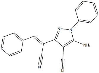 5-amino-3-(1-cyano-2-phenylvinyl)-1-phenyl-1H-pyrazole-4-carbonitrile 结构式