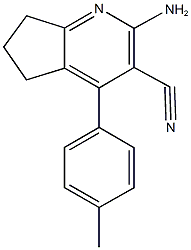 2-amino-4-(4-methylphenyl)-6,7-dihydro-5H-cyclopenta[b]pyridine-3-carbonitrile 结构式