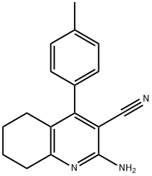2-amino-4-(4-methylphenyl)-5,6,7,8-tetrahydro-3-quinolinecarbonitrile 结构式