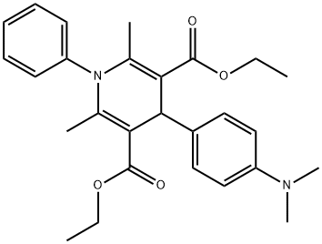 diethyl 4-[4-(dimethylamino)phenyl]-2,6-dimethyl-1-phenyl-1,4-dihydro-3,5-pyridinedicarboxylate 结构式