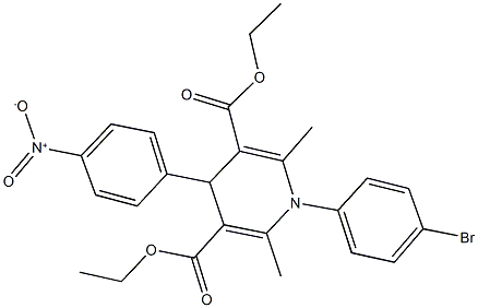 diethyl 1-(4-bromophenyl)-4-{4-nitrophenyl}-2,6-dimethyl-1,4-dihydro-3,5-pyridinedicarboxylate 结构式