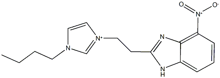 1-butyl-3-[2-(4-nitro-1H-benzimidazol-2-yl)ethyl]-1H-imidazol-3-ium 结构式