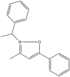 3-methyl-5-phenyl-2-(1-phenylethyl)isoxazol-2-ium 结构式