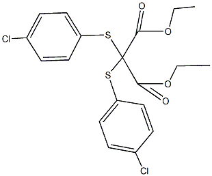 diethyl 2,2-bis[(4-chlorophenyl)sulfanyl]malonate 结构式