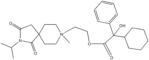 8-(2-{[cyclohexyl(hydroxy)phenylacetyl]oxy}ethyl)-2-isopropyl-8-methyl-1,3-dioxo-2-aza-8-azoniaspiro[4.5]decane 结构式