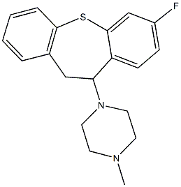 1-(7-fluoro-10,11-dihydrodibenzo[b,f]thiepin-10-yl)-4-methylpiperazine 结构式