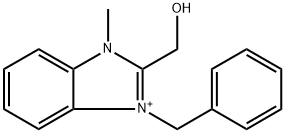 3-benzyl-2-(hydroxymethyl)-1-methyl-3H-benzimidazol-1-ium 结构式