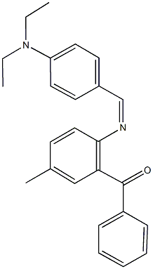 (2-{[4-(diethylamino)benzylidene]amino}-5-methylphenyl)(phenyl)methanone 结构式