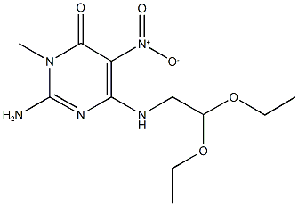 2-amino-6-[(2,2-diethoxyethyl)amino]-5-nitro-3-methyl-4(3H)-pyrimidinone 结构式