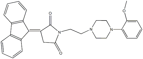 3-(9H-fluoren-9-ylidene)-1-{2-[4-(2-methoxyphenyl)-1-piperazinyl]ethyl}-2,5-pyrrolidinedione 结构式