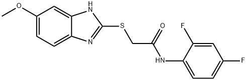 N-(2,4-difluorophenyl)-2-[(5-methoxy-1H-benzimidazol-2-yl)sulfanyl]acetamide 结构式