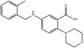 5-[(2-methylbenzyl)amino]-2-(4-morpholinyl)benzoic acid 结构式