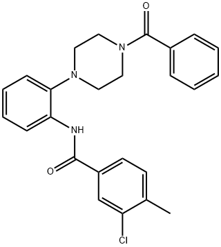 N-[2-(4-benzoyl-1-piperazinyl)phenyl]-3-chloro-4-methylbenzamide 结构式