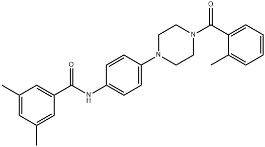 3,5-dimethyl-N-{4-[4-(2-methylbenzoyl)-1-piperazinyl]phenyl}benzamide 结构式