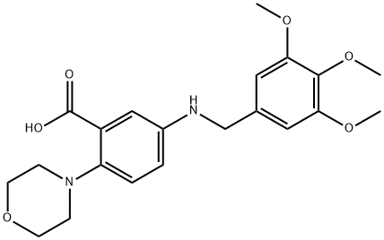 2-(4-morpholinyl)-5-[(3,4,5-trimethoxybenzyl)amino]benzoic acid 结构式