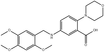 2-(4-morpholinyl)-5-[(2,4,5-trimethoxybenzyl)amino]benzoic acid 结构式