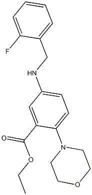 ethyl 5-[(2-fluorobenzyl)amino]-2-(4-morpholinyl)benzoate 结构式