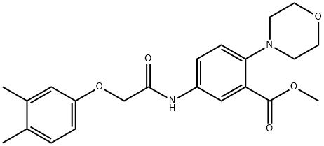 methyl 5-{[(3,4-dimethylphenoxy)acetyl]amino}-2-(4-morpholinyl)benzoate 结构式