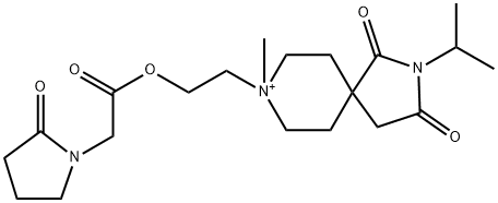 2-isopropyl-8-methyl-1,3-dioxo-8-(2-{[(2-oxo-1-pyrrolidinyl)acetyl]oxy}ethyl)-2-aza-8-azoniaspiro[4.5]decane 结构式